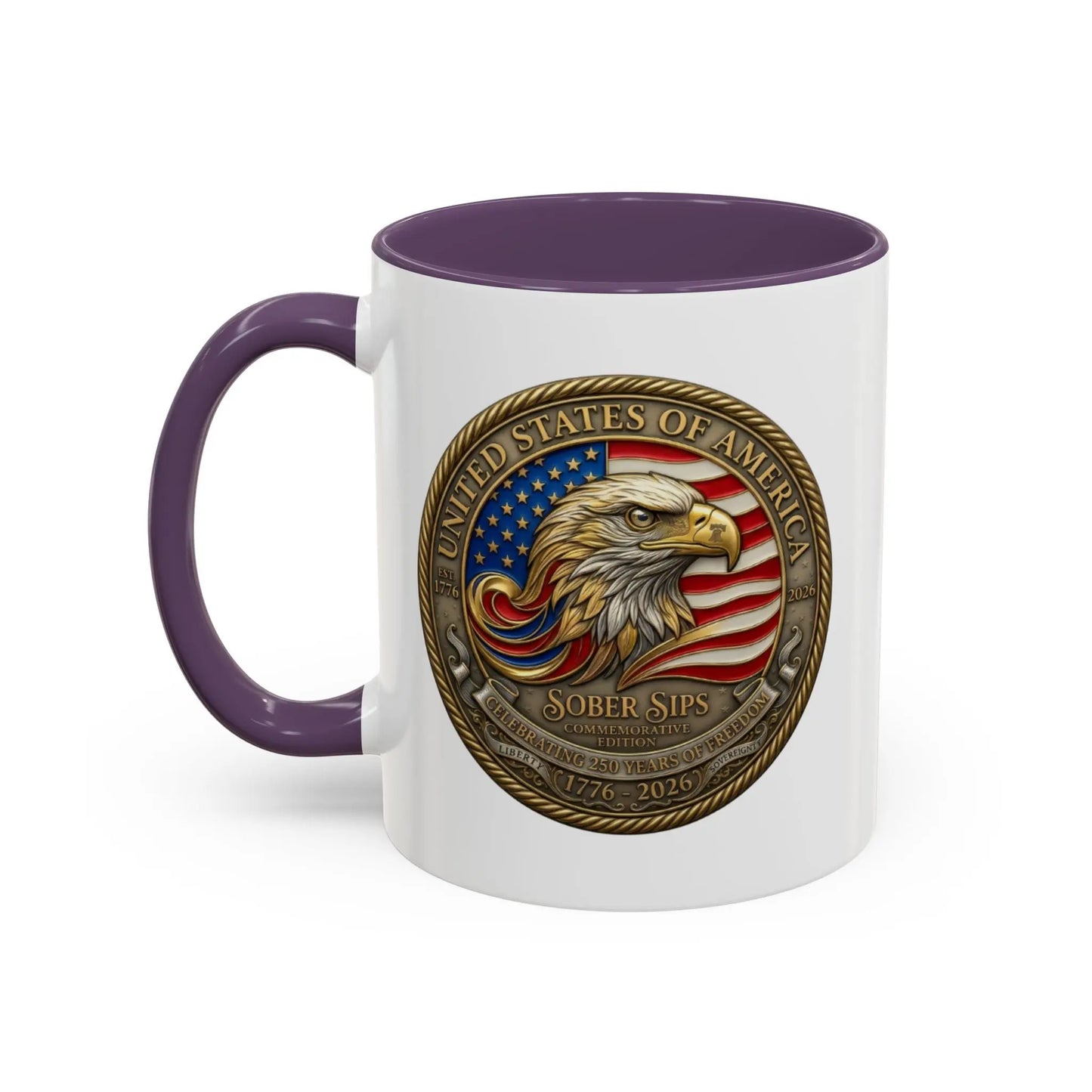 SoberSips Liberty Coffee Mug – USA 250 anniversary sobriety themed gift