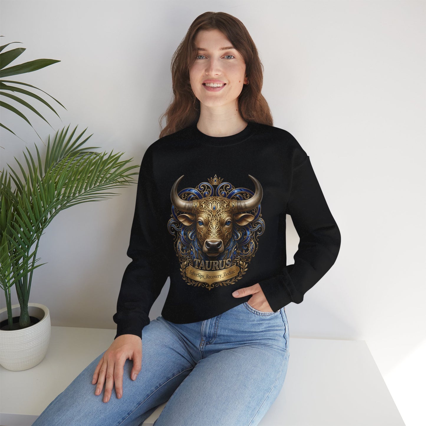 Taurus Zodiac Sweatshirt — Ornate Bull Astrology Crewneck