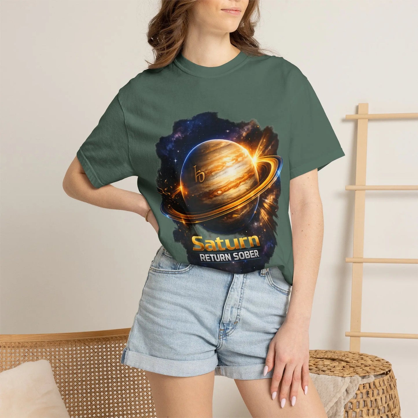 Sober Through the Saturn Return T-Shirt — '' Spiritual Astrology Tee - SoberSips_Recovery&Zodiac Printify