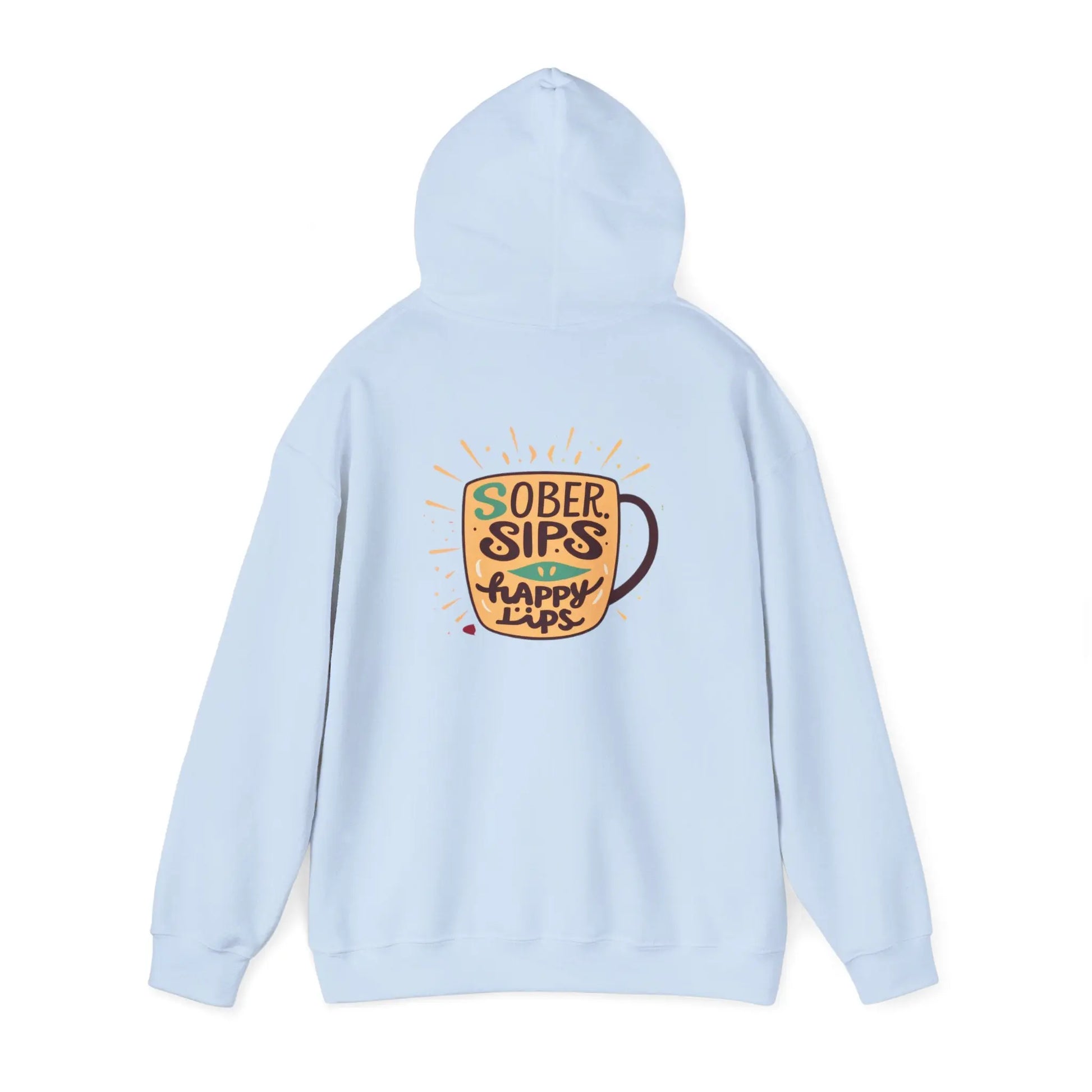 Horse Rider Graphic Hoodie — "SoberSips, Happy Lips" Coffee Backprint Printify