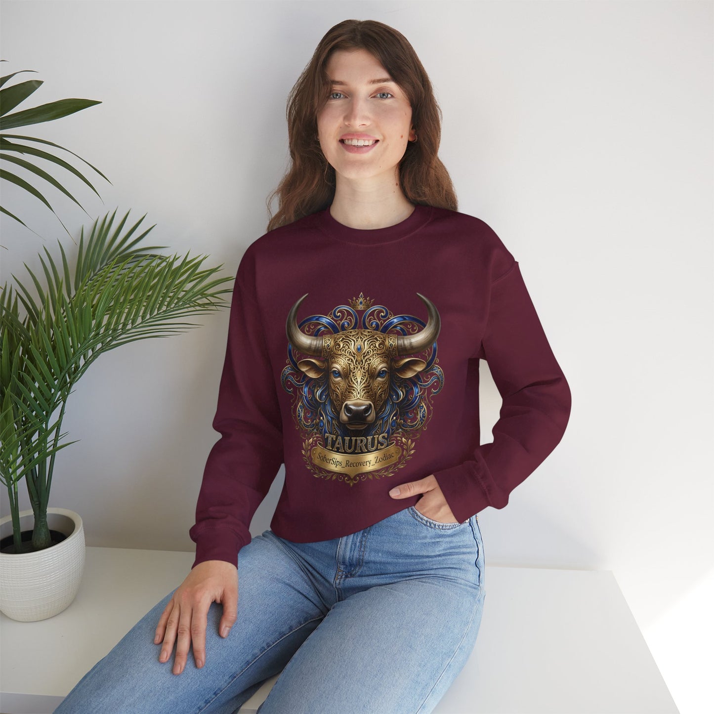 Taurus Zodiac Sweatshirt — Ornate Bull Astrology Crewneck