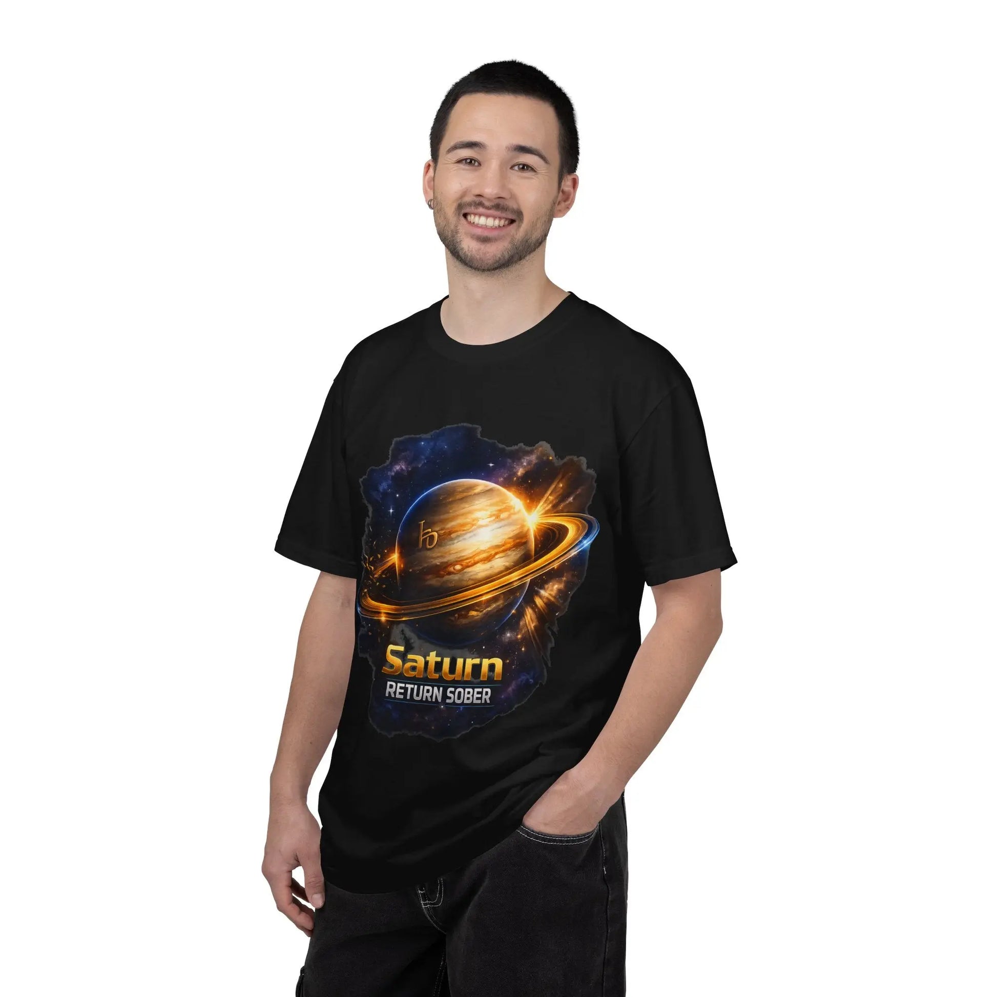 Sober Through the Saturn Return T-Shirt — '' Spiritual Astrology Tee - SoberSips_Recovery&Zodiac Printify