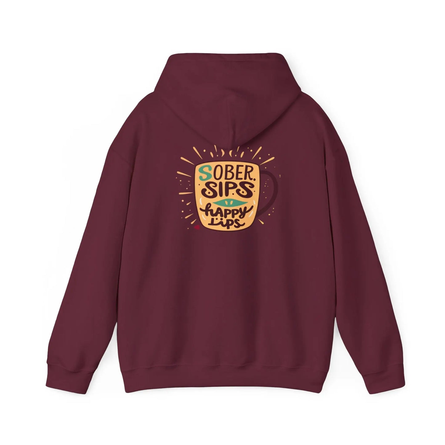 Horse Rider Graphic Hoodie — "SoberSips, Happy Lips" Coffee Backprint Printify
