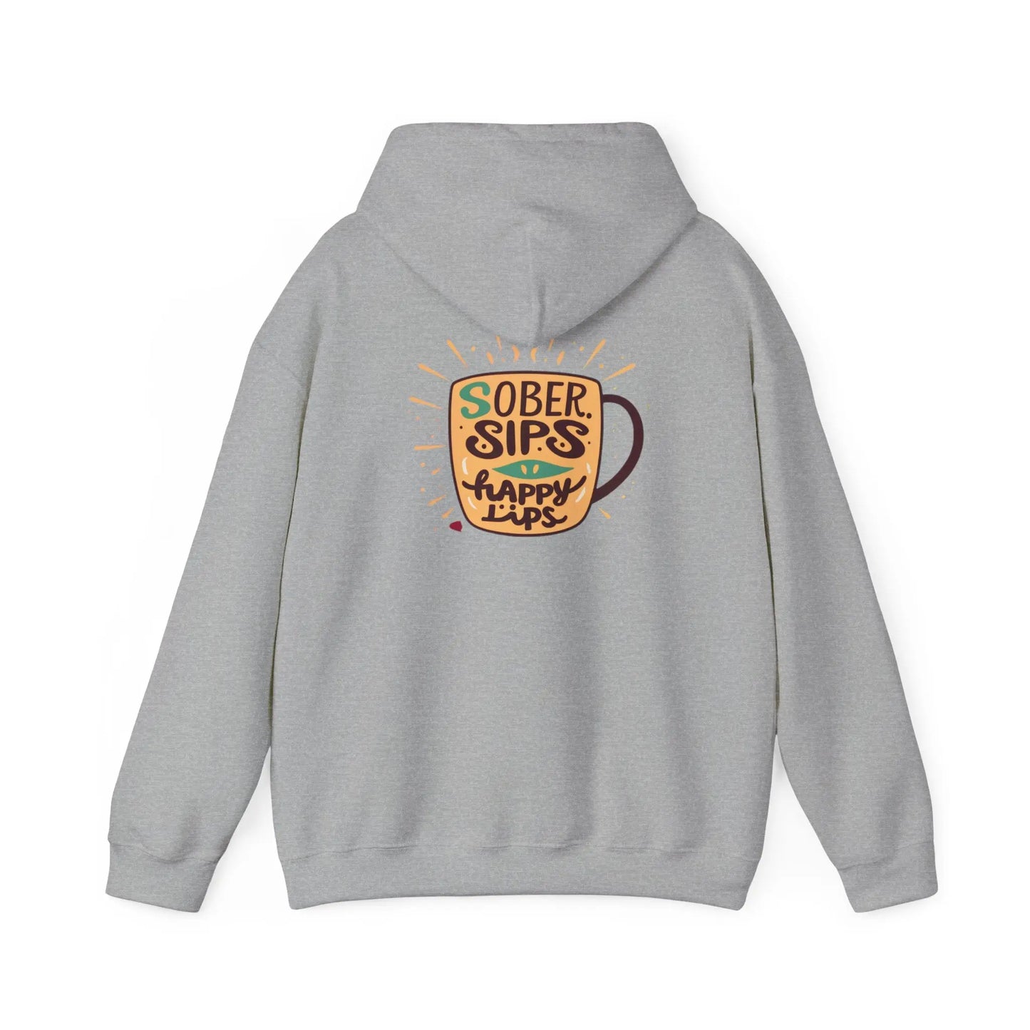Horse Rider Graphic Hoodie — "SoberSips, Happy Lips" Coffee Backprint Printify