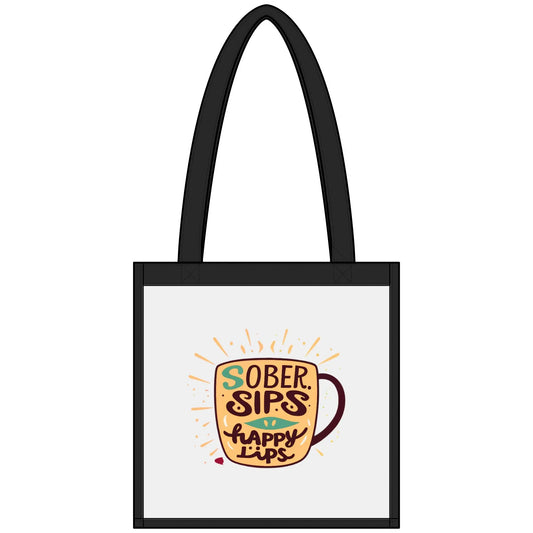 Clear Stadium Tote — "Sober Vibes Only / Sober Sips, Happy Lips" Transparent Tote - SoberSips Printify