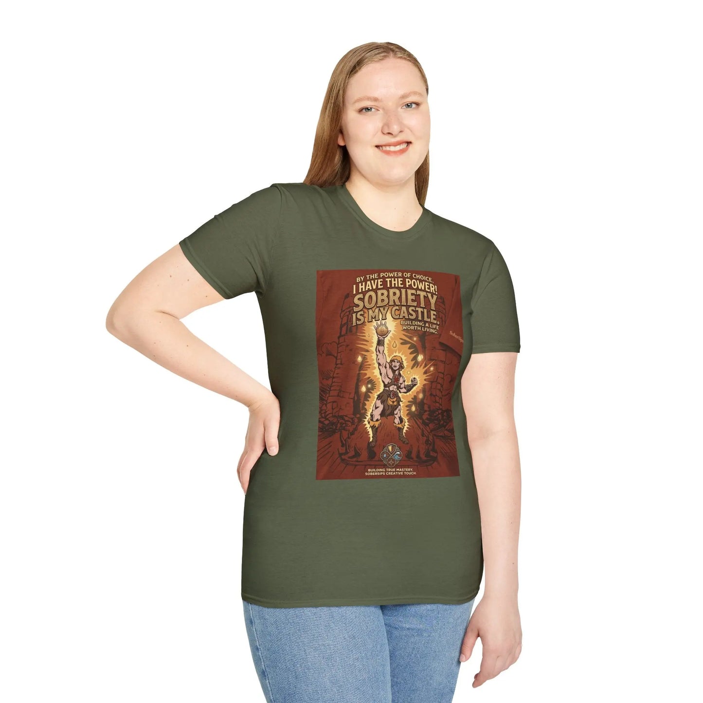Sobriety Graphic T‑Shirt — "I Have the Power!" SoberSips Recovery Tee Printify