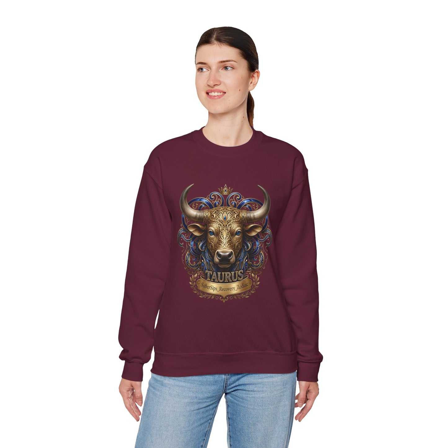 Taurus Zodiac Sweatshirt — Ornate Bull Astrology Crewneck