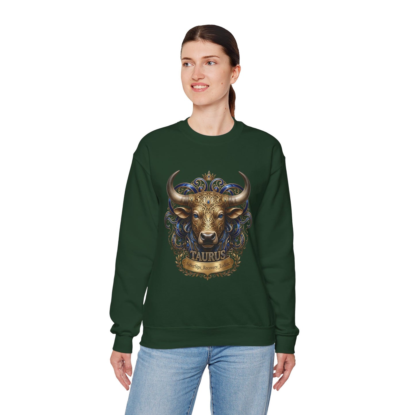 Taurus Zodiac Sweatshirt — Ornate Bull Astrology Crewneck