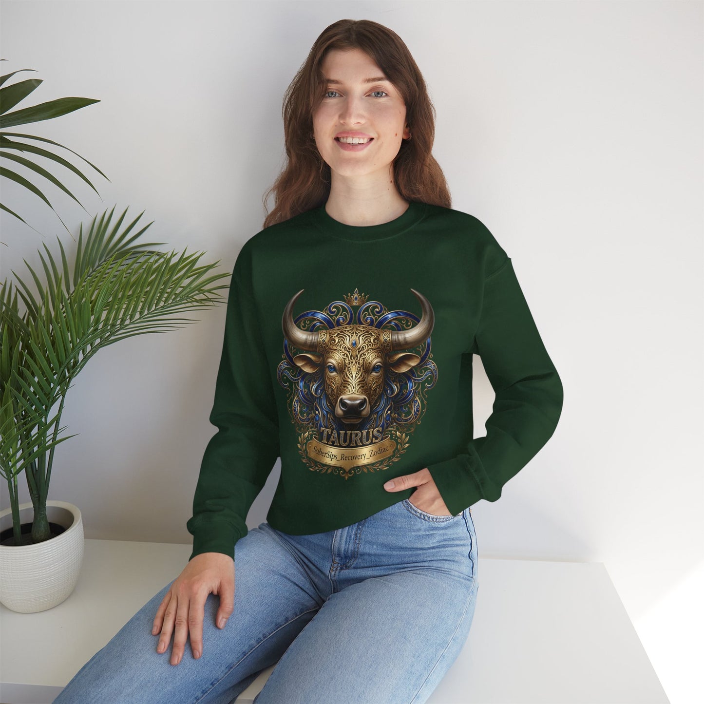 Taurus Zodiac Sweatshirt — Ornate Bull Astrology Crewneck