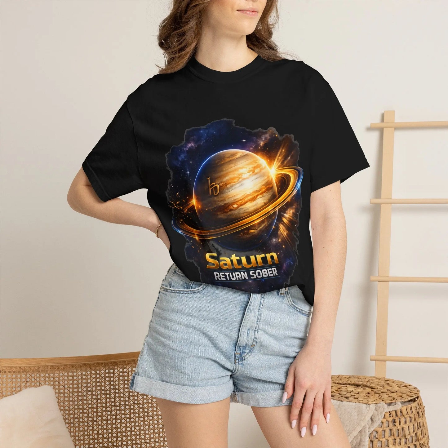 Sober Through the Saturn Return T-Shirt — '' Spiritual Astrology Tee - SoberSips_Recovery&Zodiac Printify