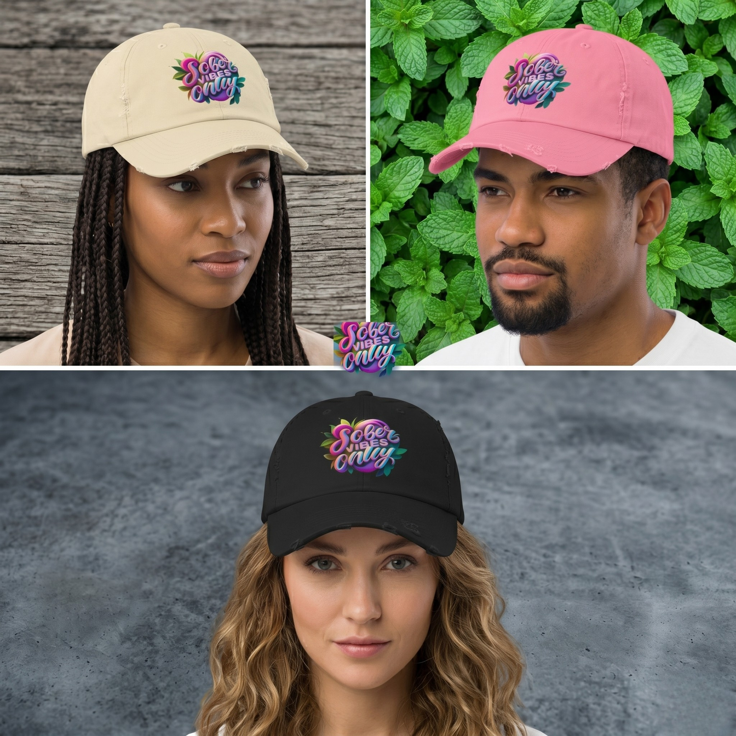 Sober Vibes Only Trucker Hats | Recovery Apparel | SoberSips