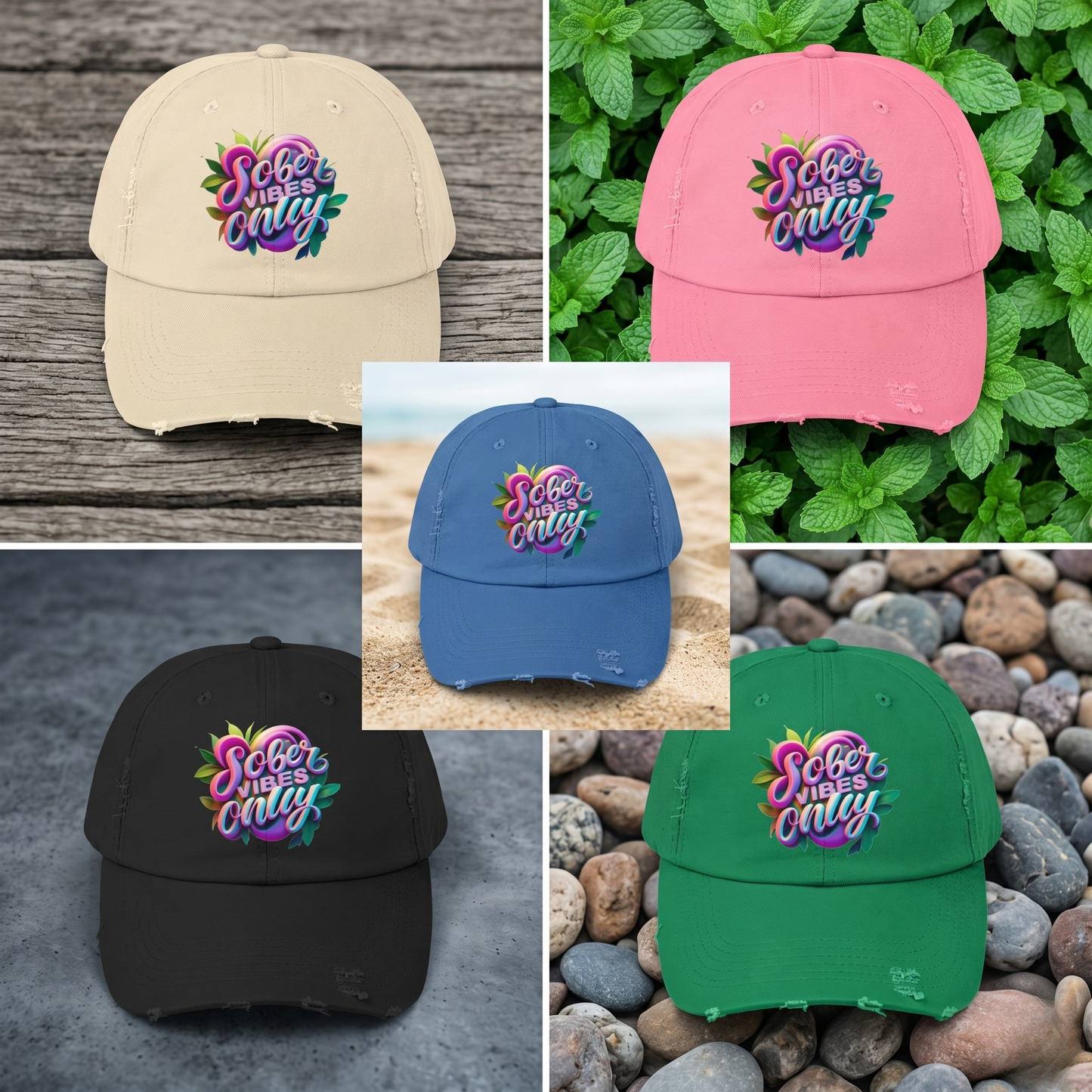 Sober Vibes Only Trucker Hats | Recovery Apparel | SoberSips