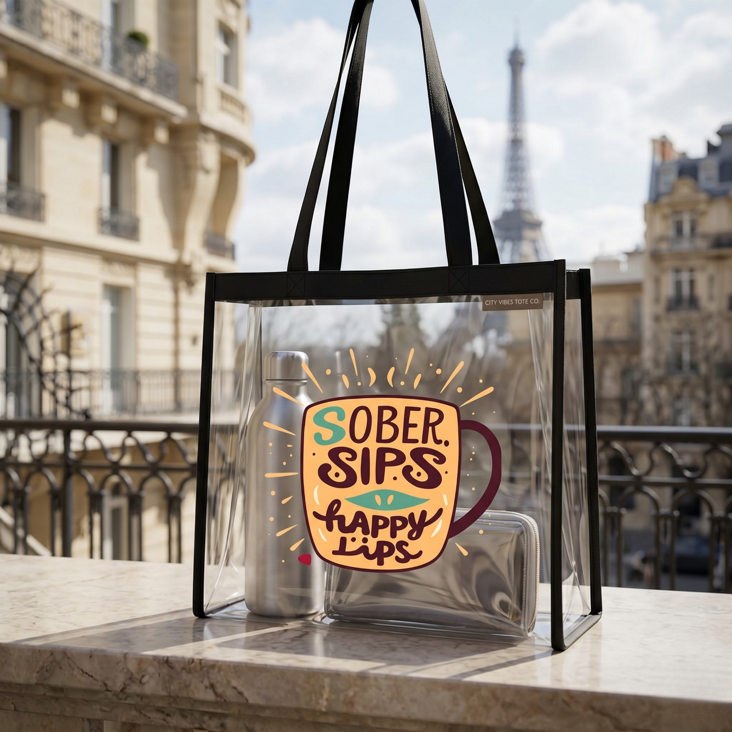 Tote Bag | Sober Vibes Only & Sober Sips Happy Lips | SoberSips