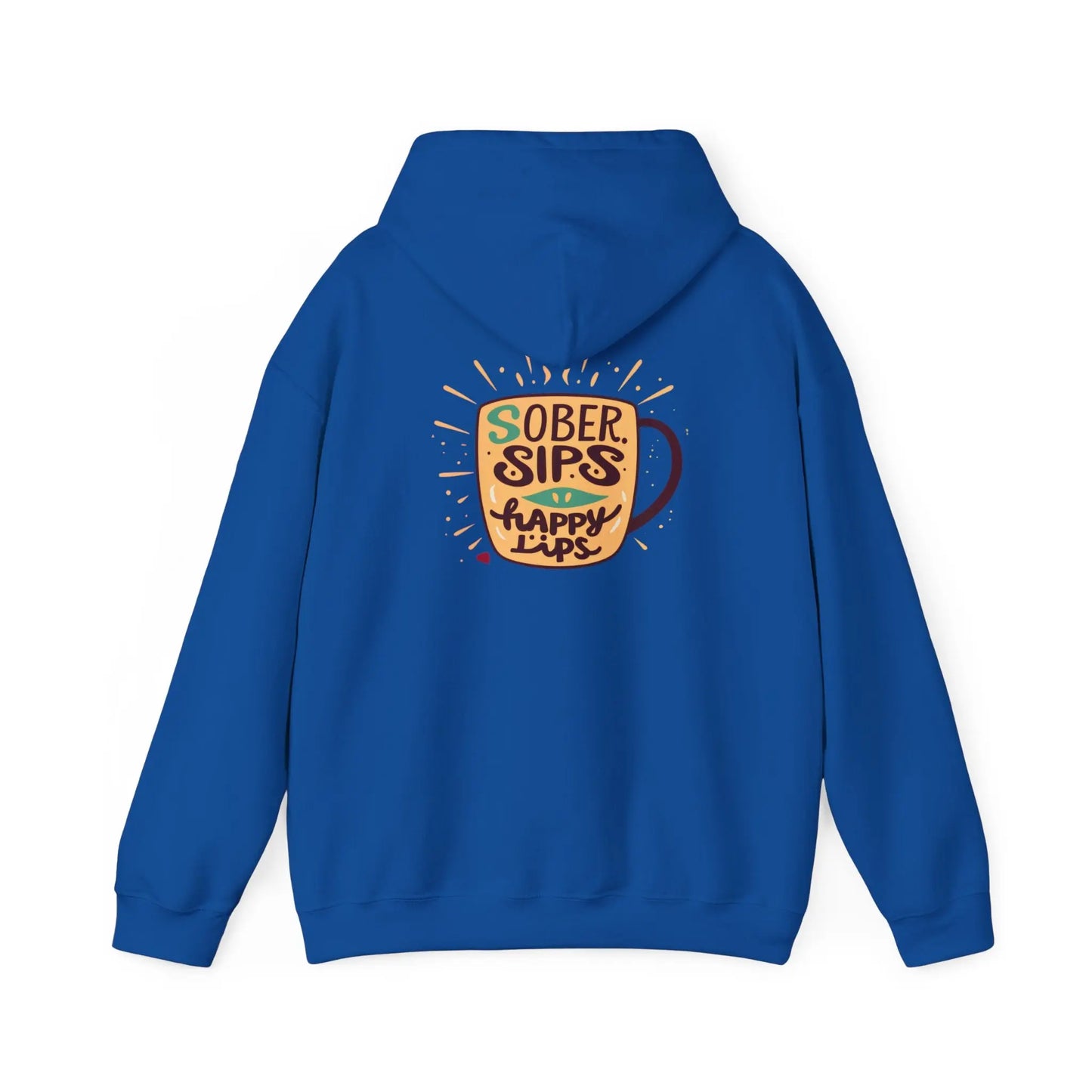 Horse Rider Graphic Hoodie — "SoberSips, Happy Lips" Coffee Backprint Printify