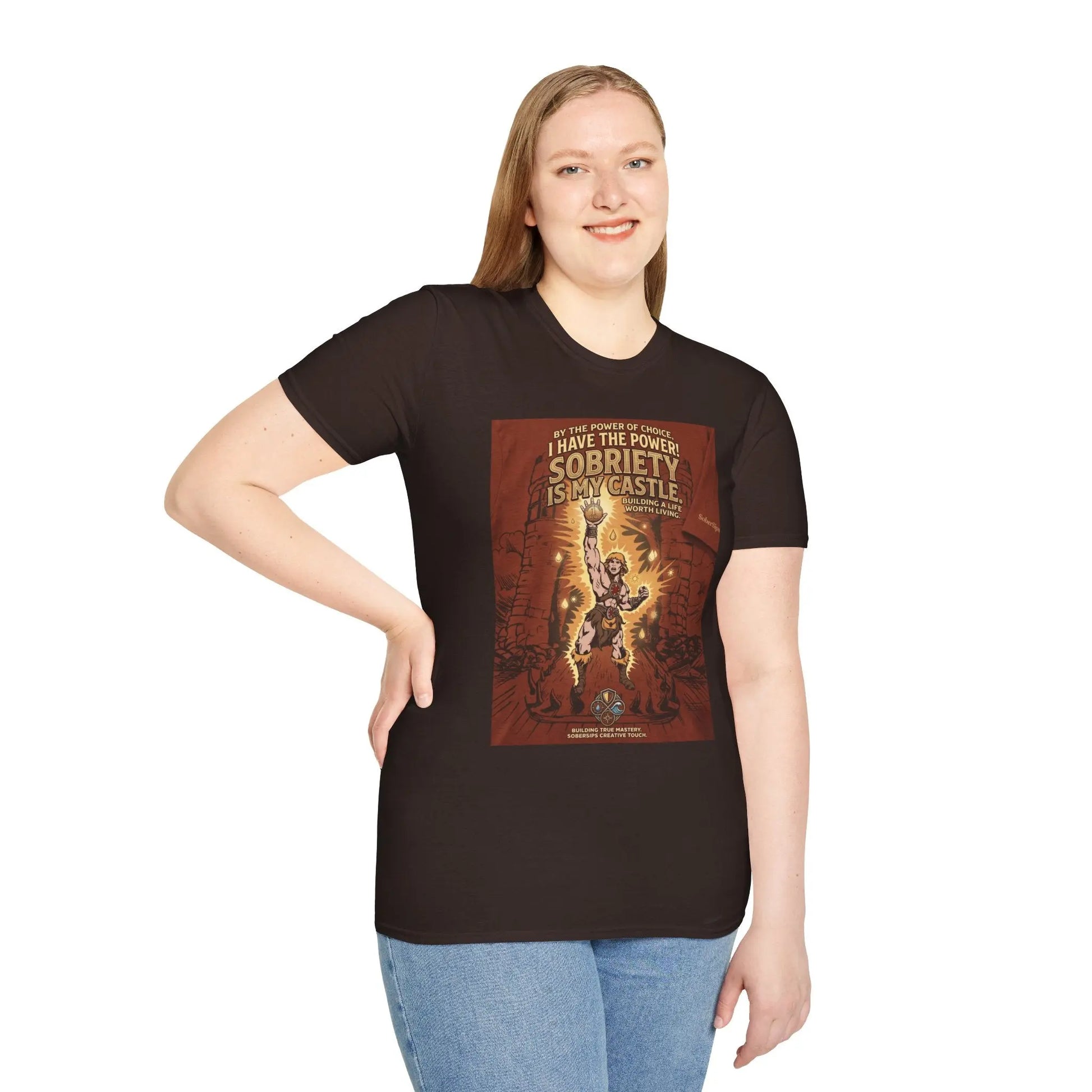 Sobriety Graphic T‑Shirt — "I Have the Power!" SoberSips Recovery Tee Printify