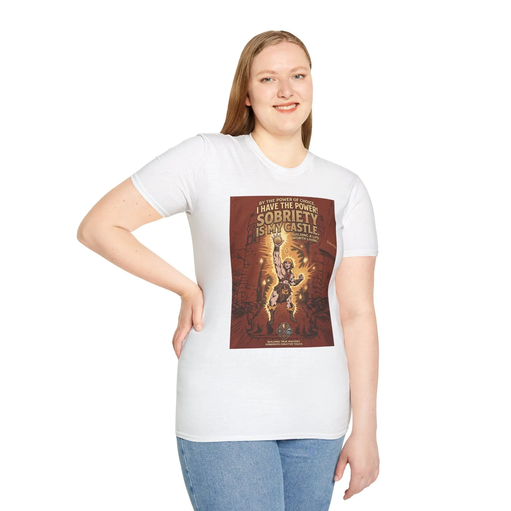 Sobriety Graphic T‑Shirt — "I Have the Power!" SoberSips Recovery Tee Printify