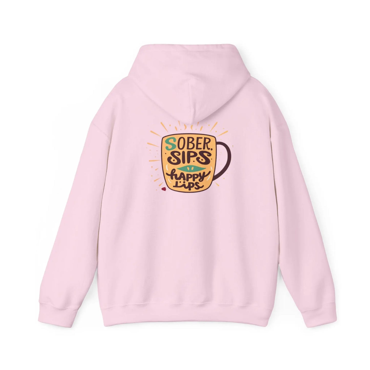 Horse Rider Graphic Hoodie — "SoberSips, Happy Lips" Coffee Backprint Printify