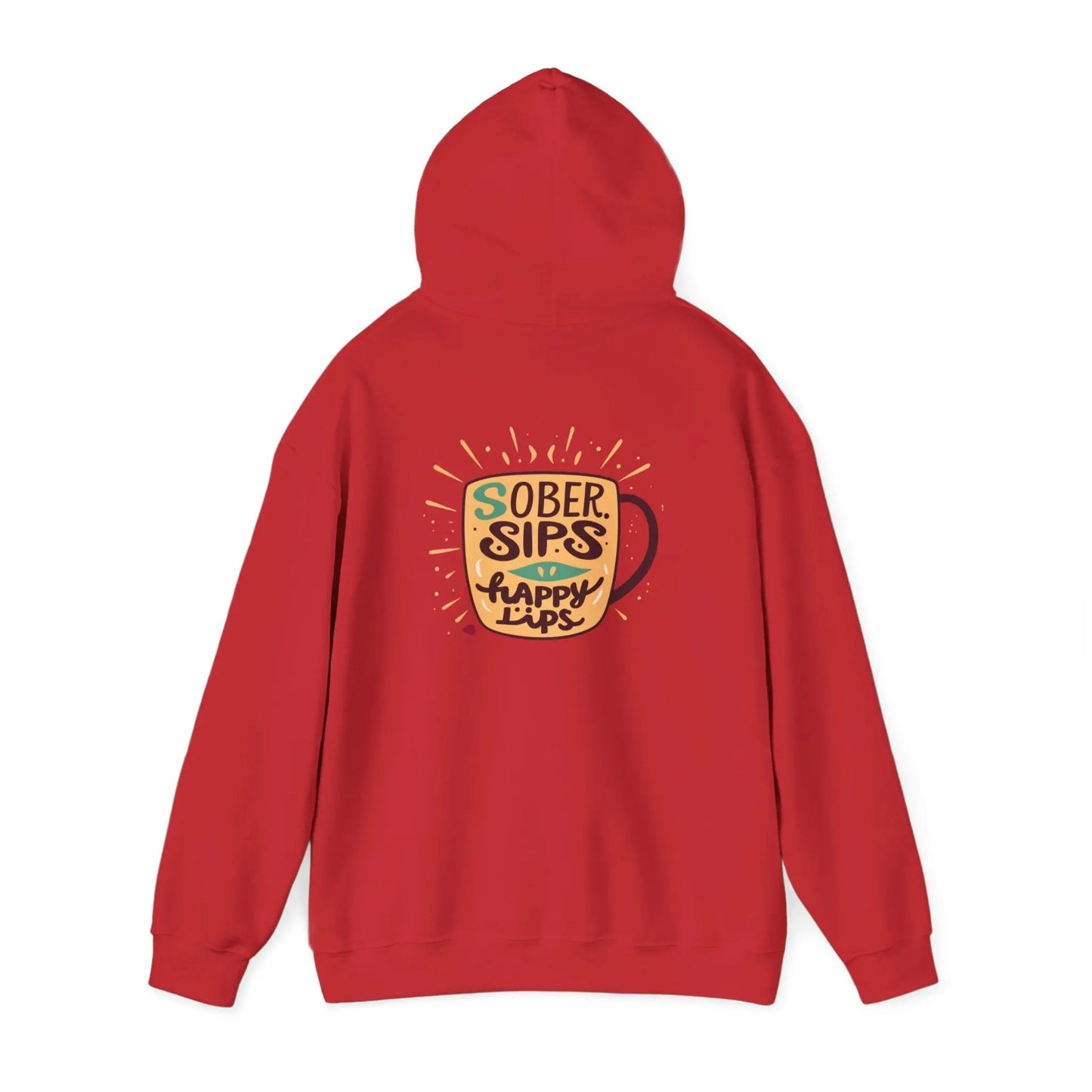 Horse Rider Graphic Hoodie — "SoberSips, Happy Lips" Coffee Backprint Printify