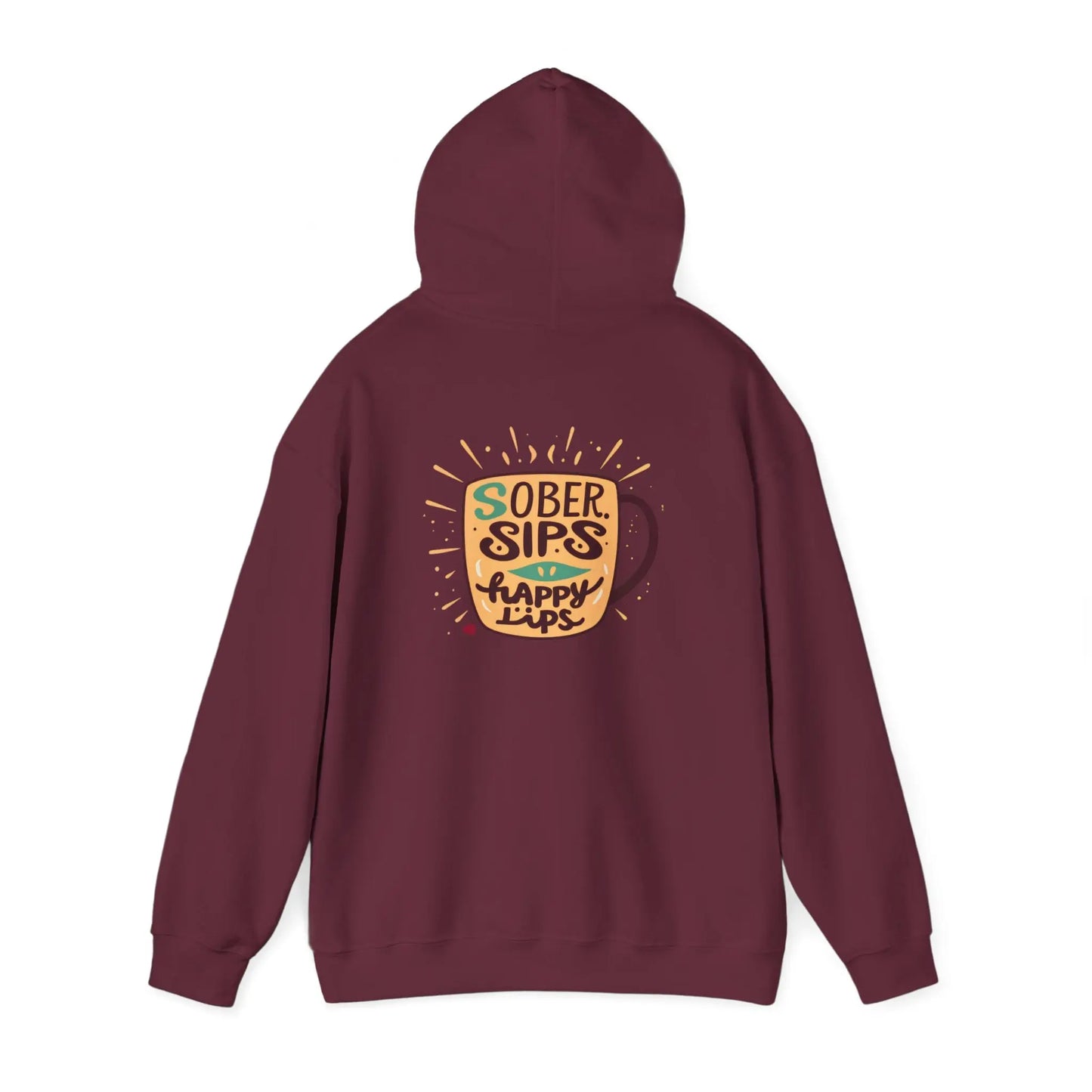 Horse Rider Graphic Hoodie — "SoberSips, Happy Lips" Coffee Backprint Printify