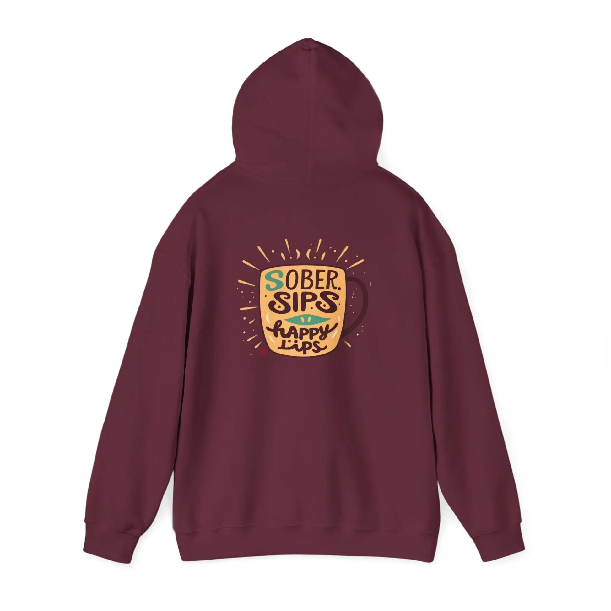 Horse Rider Graphic Hoodie — "SoberSips, Happy Lips" Coffee Backprint Printify
