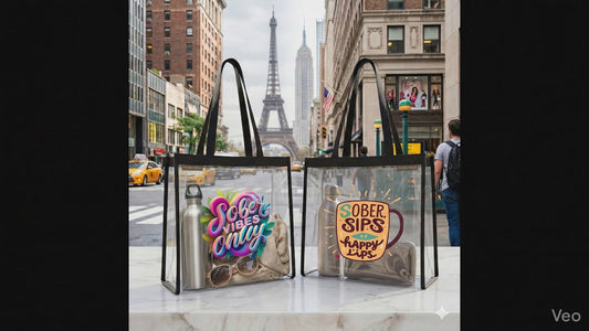 Tote Bag | Sober Vibes Only & Sober Sips Happy Lips | SoberSips